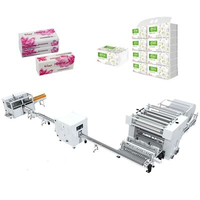 High Speed Facial Tissue Production Line Side Embossing Bearing Wheels V Folding 380V/50Hz Power Supply