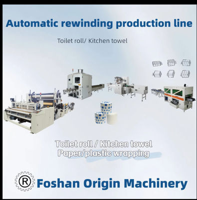 Linha de Produção Automática de Rolo de Papel Higiênico / Papel de Cozinha Jrt Maxi Rewinding Machinery