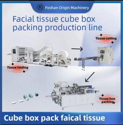 Linha de Produção de Máquina de Embalagem de Caixas Cúbicas de Lenços de Papel
