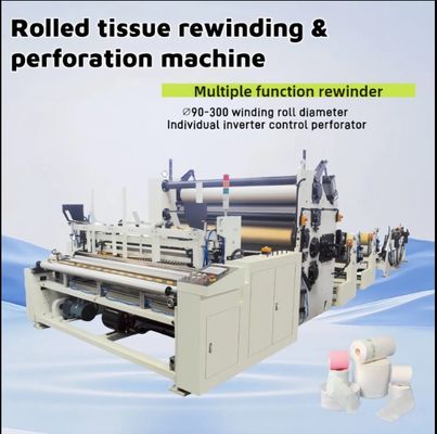 Máquina de Linha de Produção de Papel Higiênico, Papel de Cozinha, Rolo Maxi, Tecido Múltiplo, Rebobinagem, Corte e Embalagem