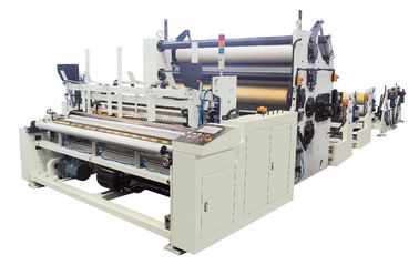 máquina de dobramento do tecido 15KW, máquina grande do rebobinamento de toalha de cozinha do sistema da laminação da colagem do rolo de toalete