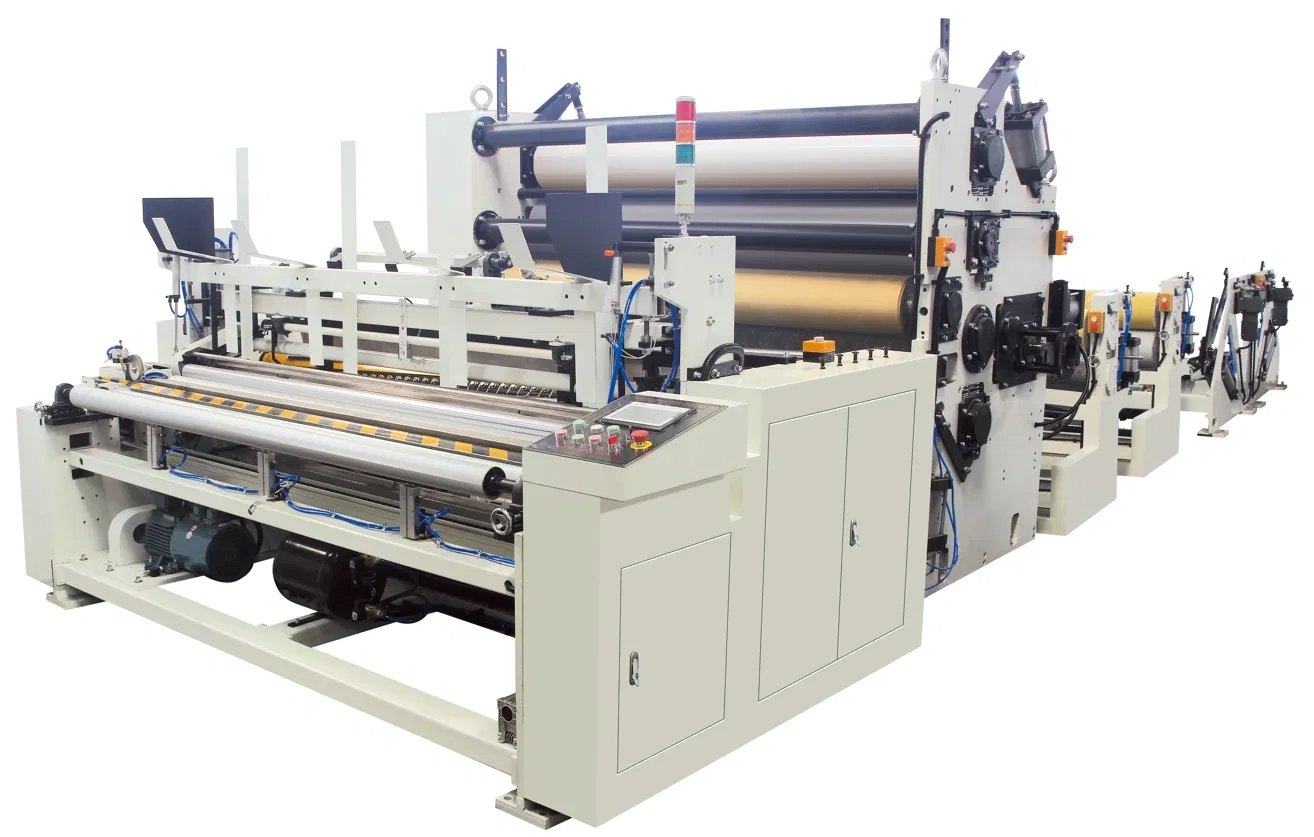 Linha de Produção Automática de Rolo de Papel Higiênico / Papel de Cozinha Jrt Maxi Rewinding Machinery 0