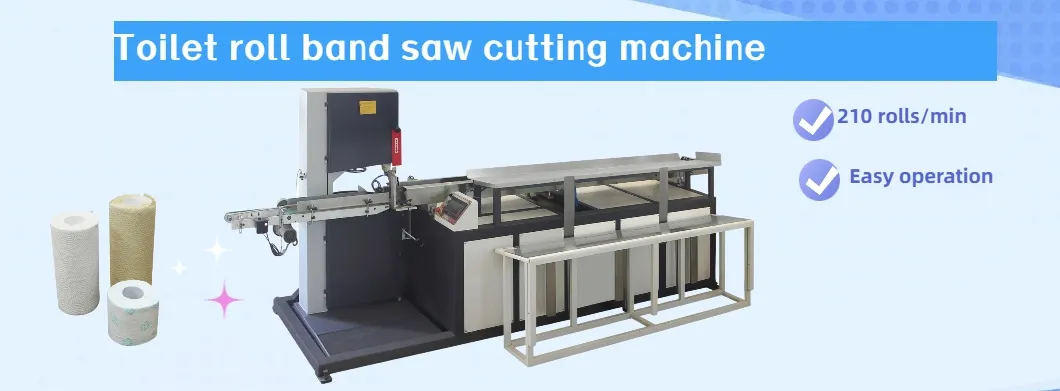 Papel de papel higiénico / toalha de cozinha Máquina automática de corte de serra de banda com roda de moagem 0