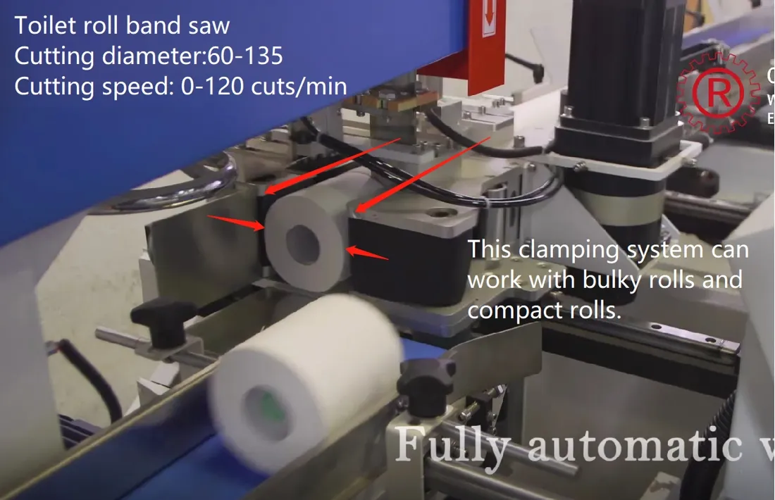 Papel de papel higiénico / toalha de cozinha Máquina automática de corte de serra de banda com roda de moagem 2